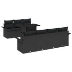 Garden Sofa Set 8 pcs Black Poly Rattan