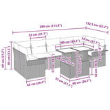 Garden Sofa Set with Cushion 8 pcs Black Poly Rattan