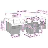 Garden Sofa Set with Cushion 8 pcs Black Poly Rattan - Extra Image