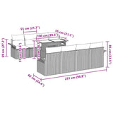 Garden Sofa Set with Cushion 9 pcs Black Poly Rattan - Extra Image