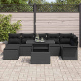 Garden Sofa Set with Cushion 8 pcs Black Poly rattan