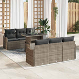 Garden Sofa Set with Cushion 7 pcs Grey Poly rattan