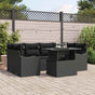 Garden Sofa Set 7 pcs Black Poly Rattan