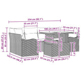 Garden Sofa Set with Cushion 7 pcs Black Poly rattan