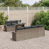 Garden Sofa Set with Cushion 8 pcs Grey Poly rattan