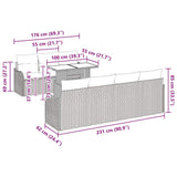 Garden Sofa Set with Cushion 8 pcs Black Poly rattan - Extra Image