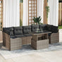 Garden Sofa Set 8 pcs Grey Poly Rattan