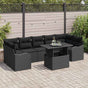 Garden Sofa Set 8 pcs Black Poly Rattan