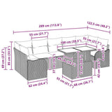 Garden Sofa Set with Cushion 8 pcs Black Poly Rattan