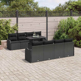Garden Sofa Set 7 pcs Black Poly Rattan