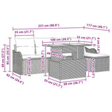 Garden Sofa Set with Cushion 6 pcs Grey Poly rattan - Extra Image