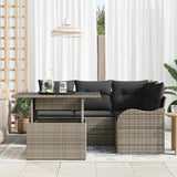 Outdoor Dining Set 5 pcs Grey Poly rattan