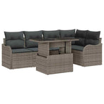 Dining Set 6 pcs Grey Poly rattan