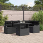Dining Set 6 pcs Black Poly rattan