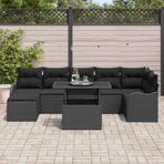 Garden Sofa Set 8 pcs Black Poly rattan
