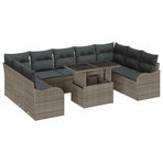 Garden Sofa Set 10 pcs Grey Poly rattan