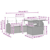 Garden Sofa Set with Cushion 5 pcs Black Poly rattan - Extra Image