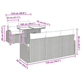 Garden Sofa Set with Cushion 6 pcs Black Poly Rattan - Extra Image