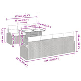 Garden Sofa Set with Cushion 8 pcs Black Poly rattan - Extra Image