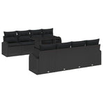 Garden Sofa Set 9 pcs Black Poly Rattan