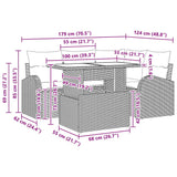 Garden Sofa Set with Cushion 5 pcs Black Poly rattan - Extra Image