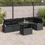 Garden Sofa Set 7 pcs Black Poly Rattan