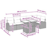 Garden Sofa Set with Storage 7 pcs Black Poly Rattan