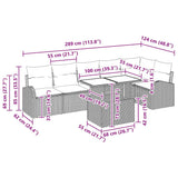 Garden Sofa Set with Cushion 7 pcs Black 100 x 55 x 73 cm - Extra Image