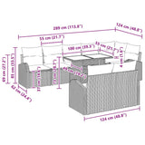 Garden Sofa Set with Storage 9 pcs Black Poly Rattan