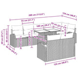 Garden Sofa Set with Cushion 9 pcs Black 100 x 55 x 73 cm - Extra Image