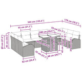 Garden Sofa Set with Storage 11 pcs Black Poly Rattan