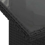 Garden Sofa Set with Cushion 6 pcs Black 100 x 55 x 73 cm - Close-Up Angle