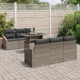 Garden Sofa Set with Cushion Manual 7 pcs Grey 100 x 55 x 73 cm - Side View
