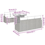 Garden Sofa Set with Storage with Pillow 7 pcs Grey Poly Rattan