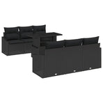 Garden Sofa Set 7 pcs Black 100 x 55 x 73 cm Poly Rattan
