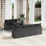 Garden Sofa Set with Cushion 8 pcs Black 100 x 55 x 73 cm