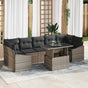 Garden Sofa Set 8 pcs Grey Poly Rattan