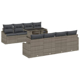 Garden Sofa Set with Cushion 7 pcs Grey Poly Rattan