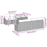 Garden Sofa Set with Cushion 7 pcs Black 100 x 55 x 73 cm - Extra Image