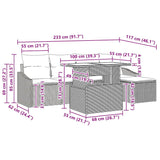 Garden Sofa Set with Cushion 6 pcs Black - Extra Image