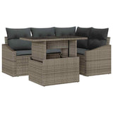Garden Sofa Set with Cushion 5 pcs Grey 100 x 55 x 73 cm - Front View