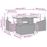 Garden Sofa Set with Cushion 5 pcs Grey 100 x 55 x 73 cm - Extra Image