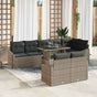 Garden Sofa Set 9 pcs Grey 55 x 55 x 37 cm Poly Rattan