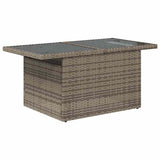 Garden Sofa Set 9 pcs Grey Poly rattan, powder-coated steel - Rear View