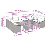 Sofa Set with Cushion Manual 10 pcs Black Poly Rattan - Extra Image