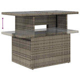 Sofa Set with Cushion Height Adjustable 11 pcs Grey Poly Rattan - Extra Image