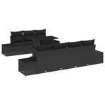 Sofa Set 8 pcs Black 100 x 55 x 73 cm Poly Rattan, image 2