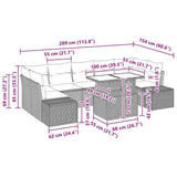 Sofa Set with Cushion Height Adjustable 8 pcs Black Poly Rattan