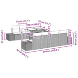 Garden Sofa Set with Cushion 7 pcs Black 100 x 55 x 73 cm - Extra Image