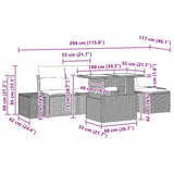 Garden Sofa Set with Cushion 6 pcs Black Poly Rattan